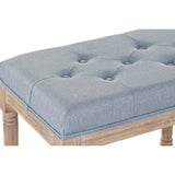 Bench DKD Home Decor   Blue Polyester Linen Rubber wood (122 x 41 x 48 cm)-3