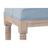 Bench DKD Home Decor   Blue Polyester Linen Rubber wood (122 x 41 x 48 cm)-1