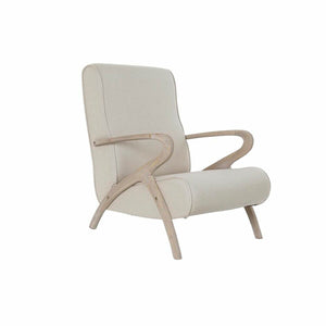 Armchair DKD Home Decor Fir Beige Polyester (57 x 55 x 85 cm)-0