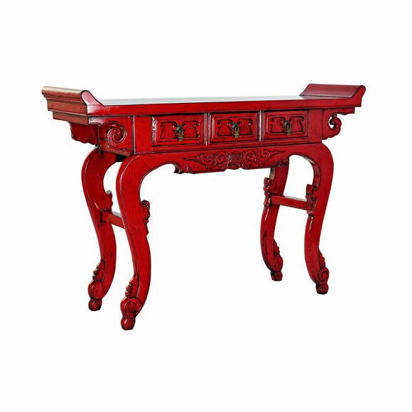 Console DKD Home Decor Red Metal Elm wood (135 x 37 x 89 cm)-0