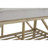 Bench DKD Home Decor Natural Beige Brown Cotton Bamboo (100 x 44 x 55 cm)-3