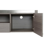 TV furniture DKD Home Decor Grey Aluminium Crystal Oak Tempered Glass 200 x 45 x 42 cm-3