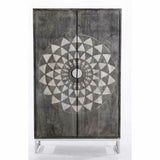 Cupboard DKD Home Decor 8424001892006 90 x 38 x 151 cm Grey Metal White Mango wood-0