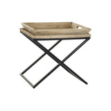 Side table DKD Home Decor Black Natural Metal Mango wood 55 x 45 x 53 cm-0