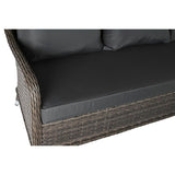 Garden sofa DKD Home Decor Crystal Grey Polyester synthetic rattan Steel Dark brown (175 x 73 x 81 cm)-11