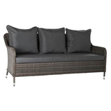 Garden sofa DKD Home Decor Crystal Grey Polyester synthetic rattan Steel Dark brown (175 x 73 x 81 cm)-1
