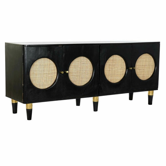 Sideboard DKD Home Decor   Black Natural Rattan Mango wood 150 x 40 x 65 cm-0