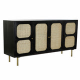Sideboard DKD Home Decor Black Golden Natural Rattan Mango wood 150 x 40 x 78 cm-0