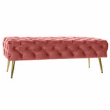 Bench DKD Home Decor Pink Golden (120 x 45 x 40 cm)-0