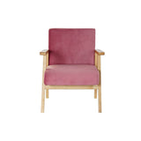 Armchair DKD Home Decor Pink Polyester MDF Wood (61 x 63 x 77 cm)-1