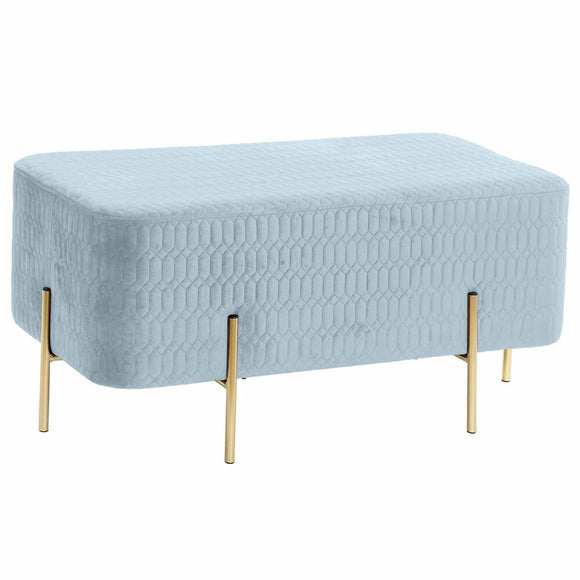 Bench DKD Home Decor   Golden Metal Polyester Sky blue Sponge (91 x 46,5 x 42 cm)-0
