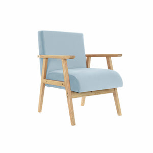 Armchair DKD Home Decor Polyester Sky blue MDF Wood (61 x 63 x 77 cm)-0