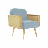 Armchair DKD Home Decor 66 x 64 x 79 cm Natural Sky blue-1