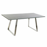 Dining Table DKD Home Decor Crystal Steel Dark grey (180 x 90 x 76 cm)-1