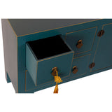 TV furniture DKD Home Decor Fir Dark blue MDF Wood 130 x 24 x 51 cm-2