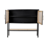 Sideboard DKD Home Decor Black Natural Aluminium Paolownia wood MDF Wood 110 x 30 x 100 cm-6