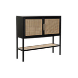 Sideboard DKD Home Decor Black Natural Aluminium Paolownia wood MDF Wood 110 x 30 x 100 cm-0