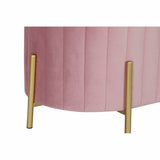 Bench DKD Home Decor   Pink Golden Metal Polyester Velvet (123 x 50 x 45 cm)-1