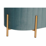 Bench DKD Home Decor   Blue Golden Metal Polyester Velvet (123 x 50 x 45 cm)-1