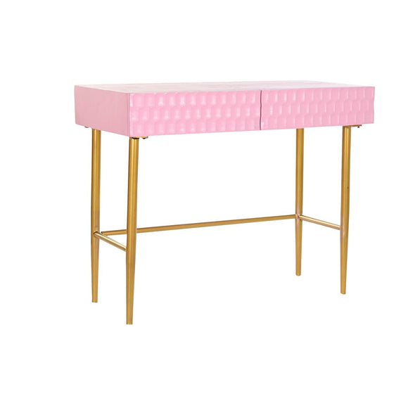 Console DKD Home Decor Pink Golden Metal Mango wood Modern (90 x 45 x 74 cm)-0