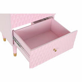 Nightstand DKD Home Decor 52 x 42 x 65 cm Metal Light Pink Mango wood-3