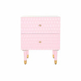 Nightstand DKD Home Decor 52 x 42 x 65 cm Metal Light Pink Mango wood-1