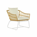 Garden chair DKD Home Decor Brown Metal synthetic rattan White (76 x 74 x 77 cm)-0