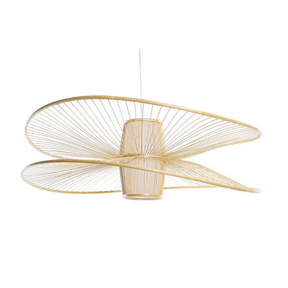 Ceiling Light DKD Home Decor White Natural Bamboo 50 W 100 x 100 x 32 cm-0