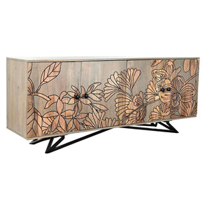 Sideboard DKD Home Decor Natural Grey Metal Mango wood (177 x 45 x 74 cm)-0