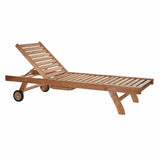 Sun-lounger DKD Home Decor Brown With wheels Teak (200 x 65 x 36 cm)-0