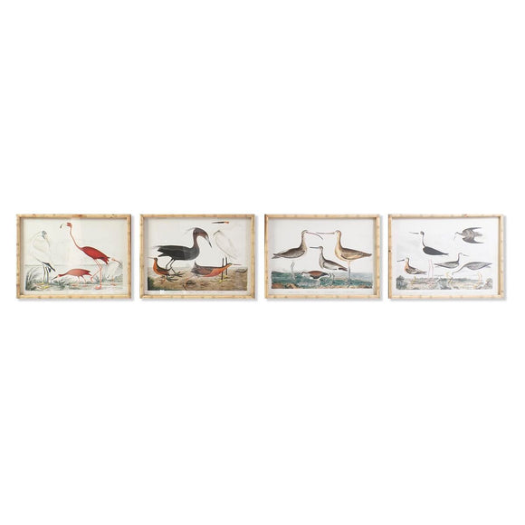 Painting DKD Home Decor 60 x 2,8 x 45 cm Birds Modern (4 Pieces)-0