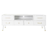 TV furniture DKD Home Decor White Metal MDF (140 x 52 x 40 cm)-2