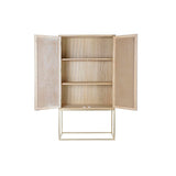 Cupboard DKD Home Decor   90 x 40 x 170 cm Fir Natural Golden Metal MDF Wood-4