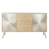 Sideboard DKD Home Decor   150 x 38 x 85 cm Fir Natural Golden Metal MDF Wood-2