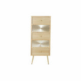 Chest of drawers DKD Home Decor Multicolour Golden Natural Metal Fir MDF Wood Modern 30 x 40 cm 45 x 38 x 117 cm-2