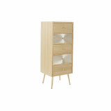 Chest of drawers DKD Home Decor Multicolour Golden Natural Metal Fir MDF Wood Modern 30 x 40 cm 45 x 38 x 117 cm-0