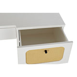 Desk DKD Home Decor Fir White Rattan (140 x 50 x 76 cm)-2