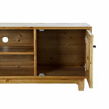 TV furniture DKD Home Decor Brown 140 x 38 x 53 cm Fir Natural Rattan-5