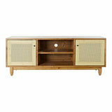 TV furniture DKD Home Decor Brown 140 x 38 x 53 cm Fir Natural Rattan-4