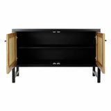 Sideboard DKD Home Decor   Black Natural Rattan Fir 120 x 38 x 76 cm-6