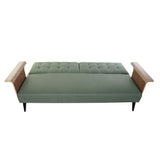 Sofabed DKD Home Decor 203 x 87 x 81 cm Black Metal Brown Green-6