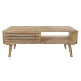 Table DKD Home Decor 99 x 59 x 38 cm Fir Natural Aluminium-3