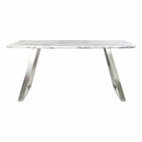Dining Table DKD Home Decor Steel White 160 x 90 x 76 cm MDF Wood-1