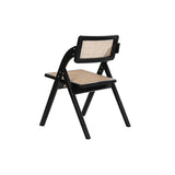 Folding Chair DKD Home Decor Black Natural Rattan Elm wood 53 x 60 x 79 cm-4