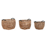Basket set DKD Home Decor Natural Wood Natural Fibre (3 Pieces)-0