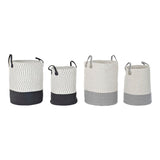 Basket set DKD Home Decor White Grey Light grey (2 Pieces) (2 Units)-0
