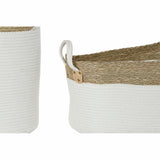 Basket set DKD Home Decor White Cotton Natural Fibre (41 x 41 x 52,5 cm) (7 Pieces)-1