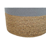 Basket set DKD Home Decor White Natural Light grey Natural Fibre (2 Pieces) (2 Units)-3