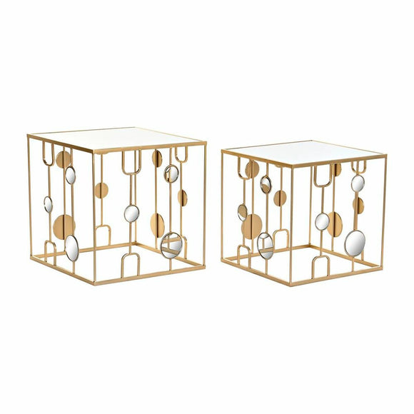 Set of 2 small tables DKD Home Decor Golden 50 x 50 x 50 cm-0