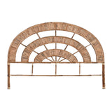 Headboard DKD Home Decor Natural Wood Rattan 179 x 4 x 129 cm-0